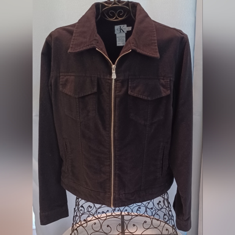Calvin Klein Black Jean Jacket with Classic Collar and Fitted Cut